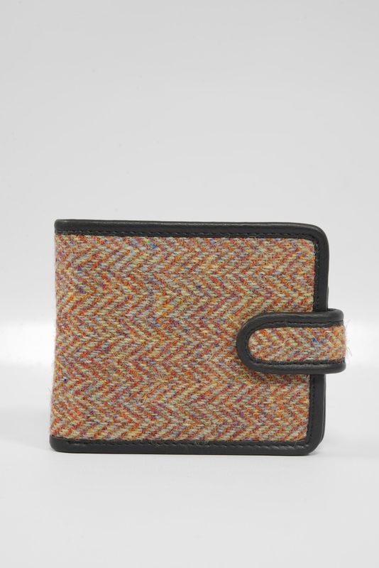 Harris Tweed Murdo Wallet | HB135 (Black Leather)