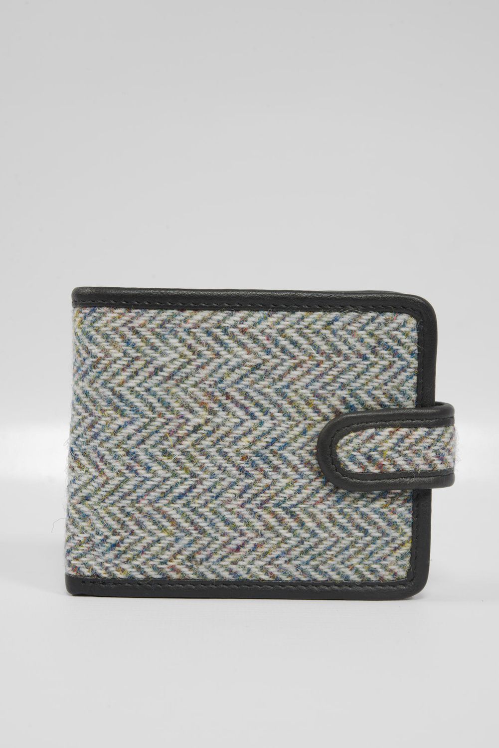 Harris Tweed Murdo Wallet | HB109 (Black Leather)