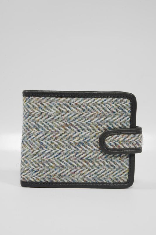 Harris Tweed Murdo Wallet | HB109 (Black Leather)