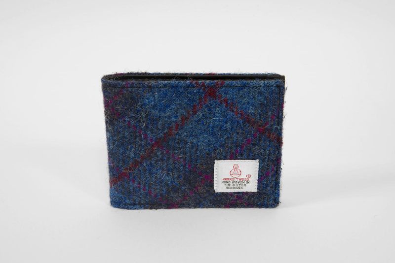 Harris Tweed Iain Wallet | A0174 (C) Black Leather
