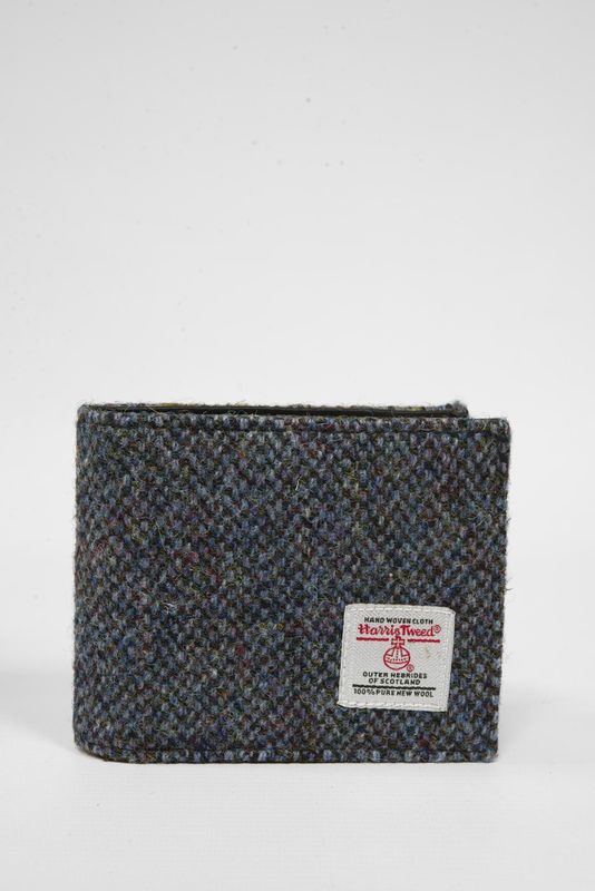 Harris Tweed Iain Wallet | BC1 Black Leather