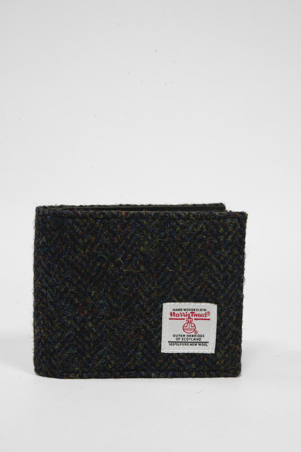 Harris Tweed Iain Wallet | HB128 Black Leather