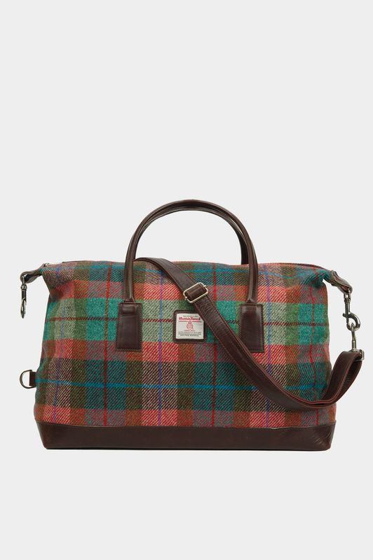 Harris Tweed Luggage Bag | A0112 (Brown Leather)