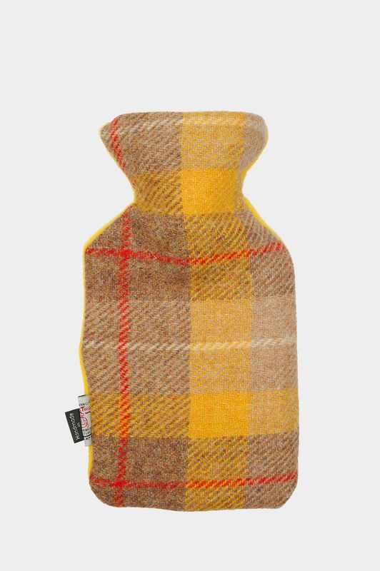 Harris Tweed Small Hot Water Bottle | A0230 Yellow Fleece