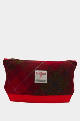 Harris Tweed Washbag | A001 (C) (Red)
