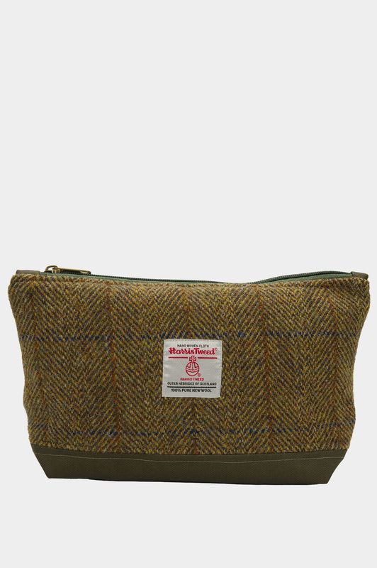 Harris Tweed Washbag | HB70 (Khaki)