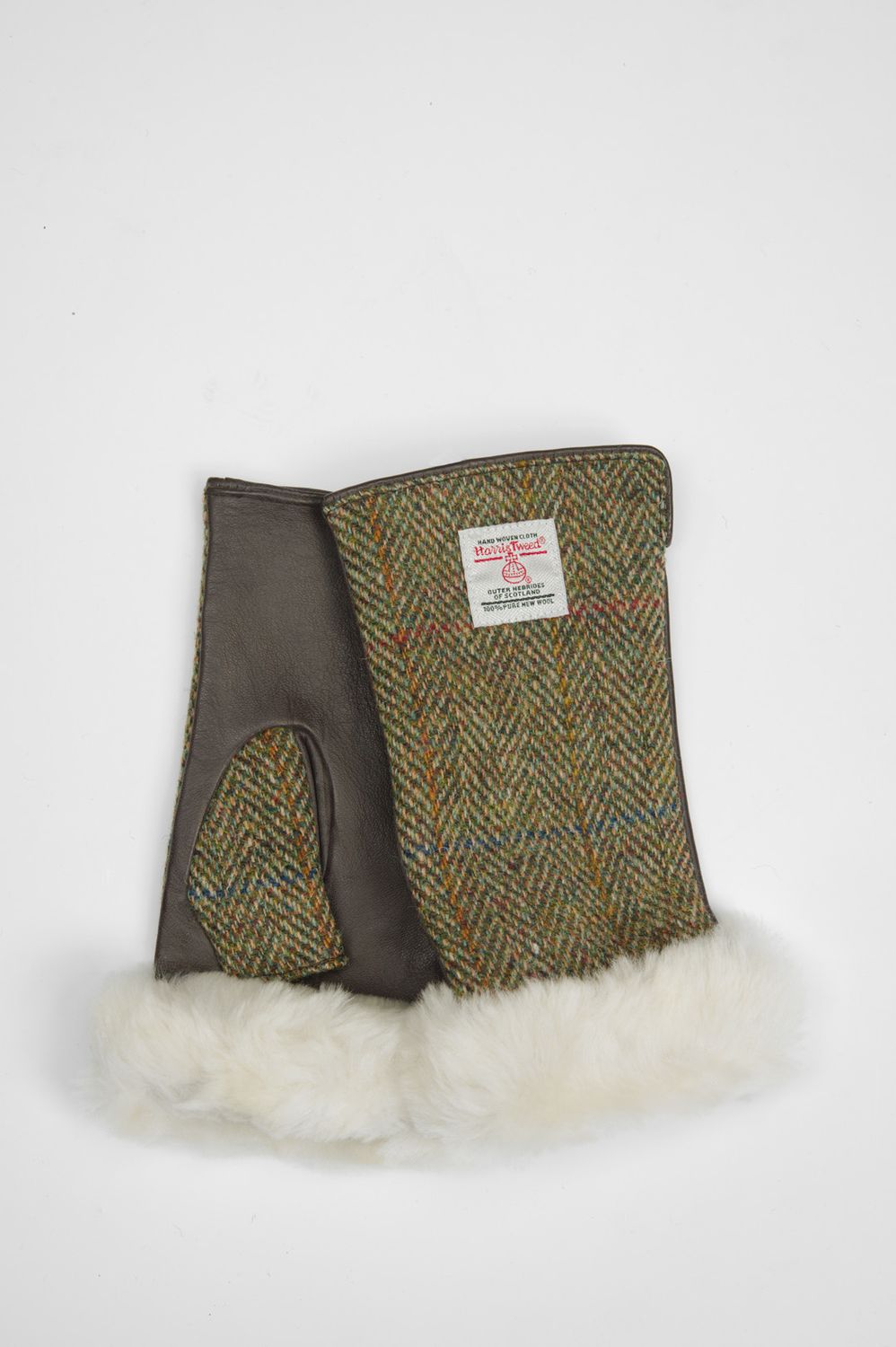 Harris Tweed Ladies Fur Mittens | HB55