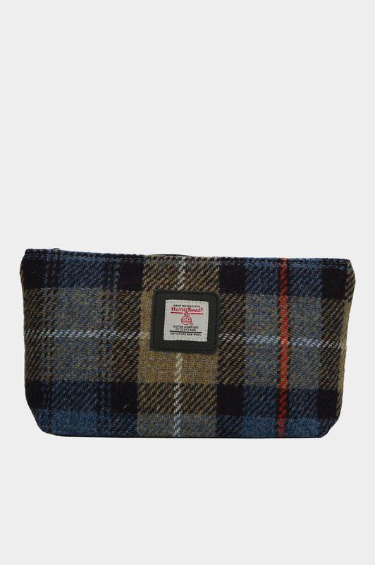 Harris Tweed Cosmetic Bag | A072 (Black Leather)