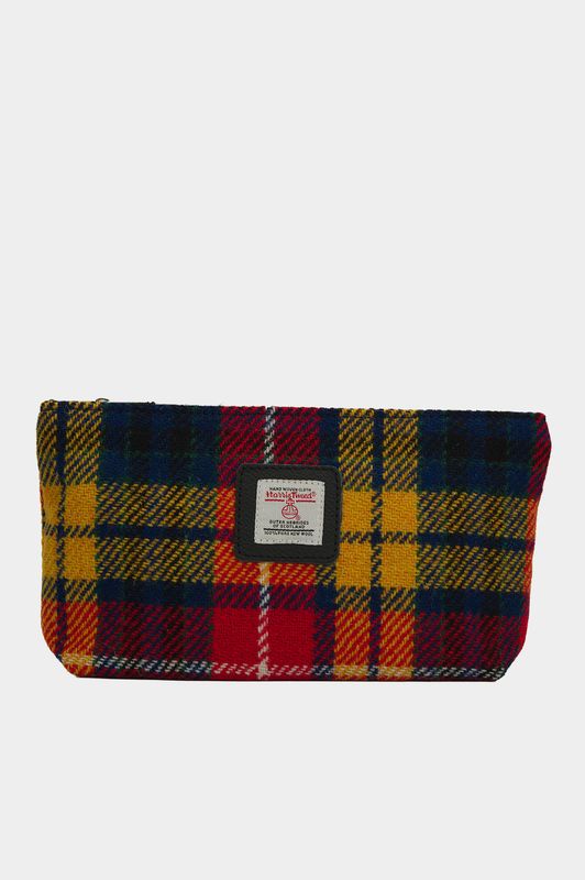 Harris Tweed Cosmetic Bag | A0170 (Black Leather)
