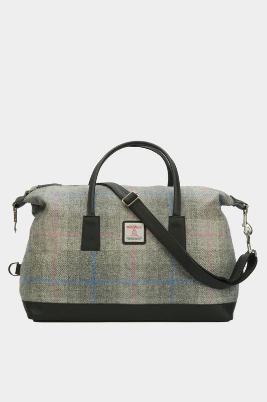 Harris Tweed Luggage Bag | A095 (Black Leather)