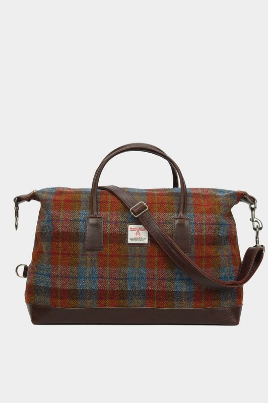 Harris Tweed Luggage Bag | A0212 (Brown Leather)