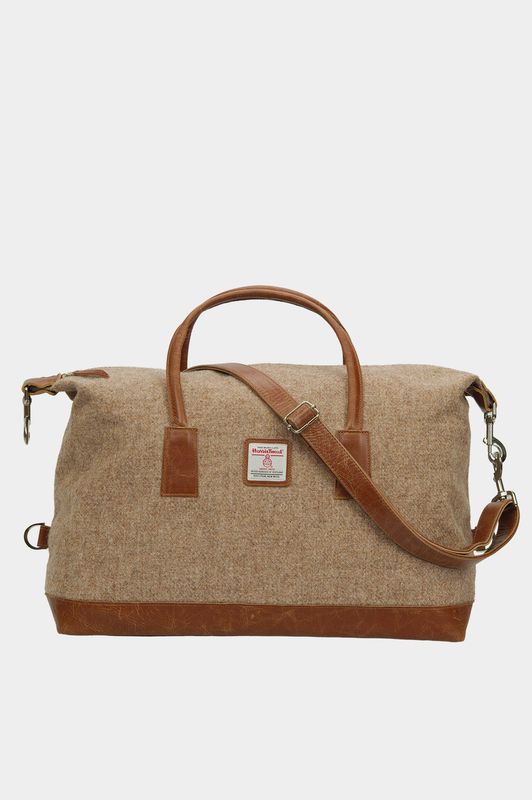 Harris Tweed Luggage Bag | 326 (Tan Leather)