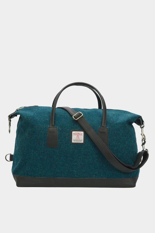 Harris Tweed Luggage Bag | 334 (Black Leather)