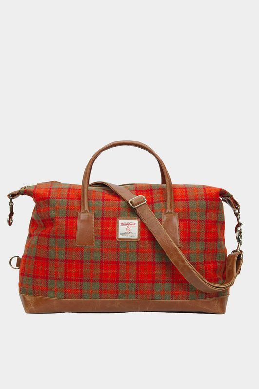 Harris Tweed Luggage Bag | A083 (Tan Leather)