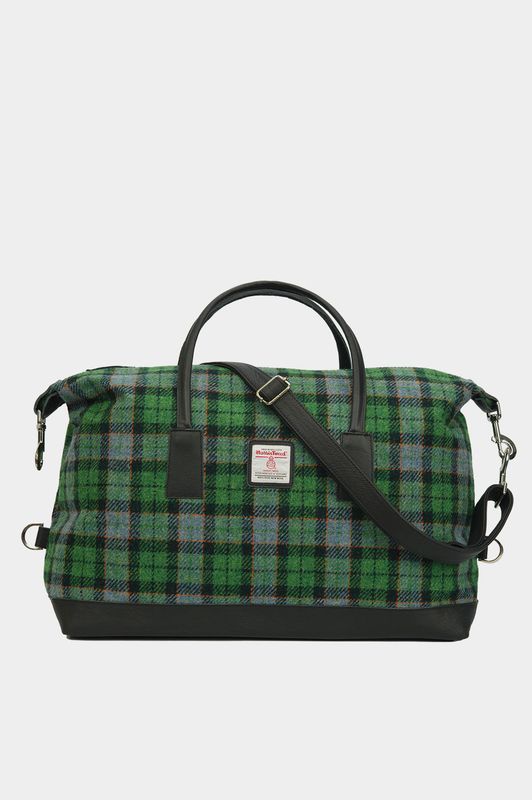 Harris Tweed Luggage Bag | A0118 (Black Leather)