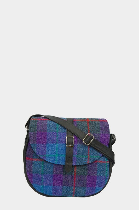 Harris Tweed Catriona Bag | A089 (Black Leather)