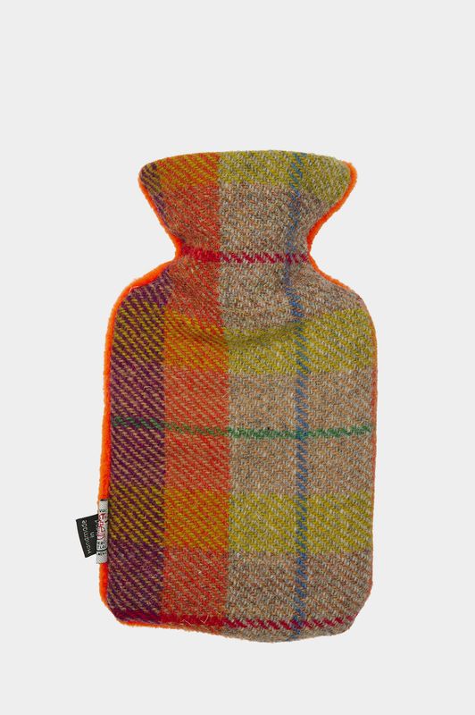 Harris Tweed Small Hot Water Bottle | A087 Orange Fleece