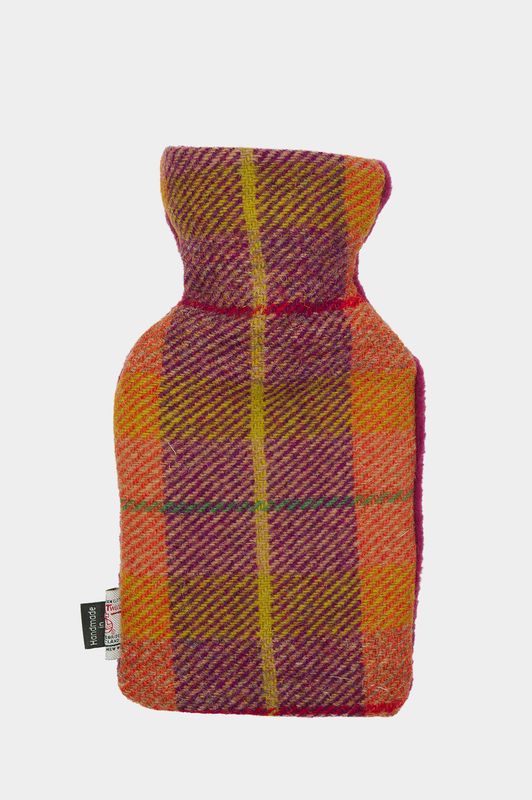 Harris Tweed Small Hot Water Bottle | A087 Magenta Fleece