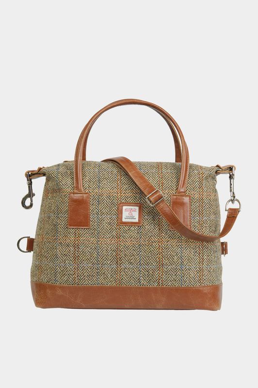 Harris Tweed St Kilda Bag | HB133 (Tan Leather)