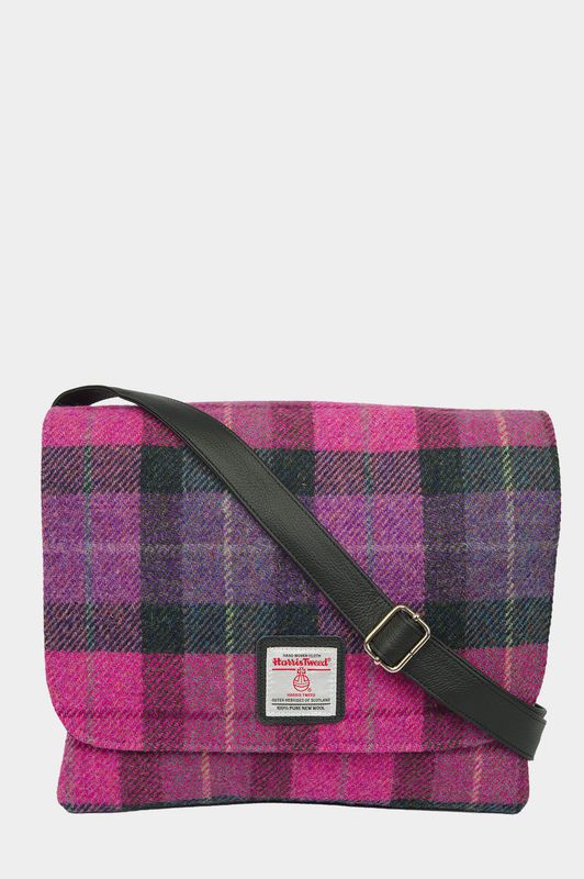 Harris Tweed Scalpay Bag | A0257 (Black Leather)