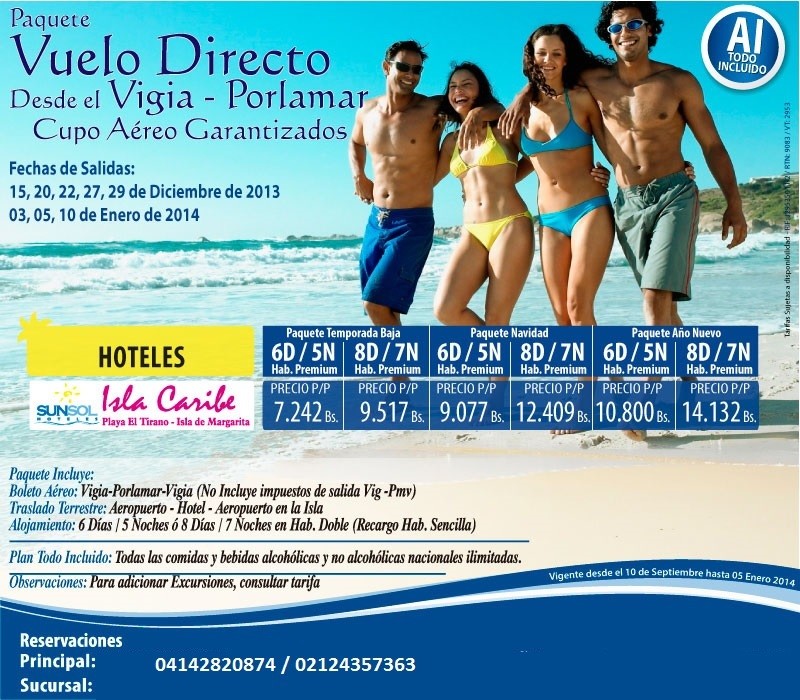 Promo SunSol Margarita Boleto Garantizado desde el Vigia