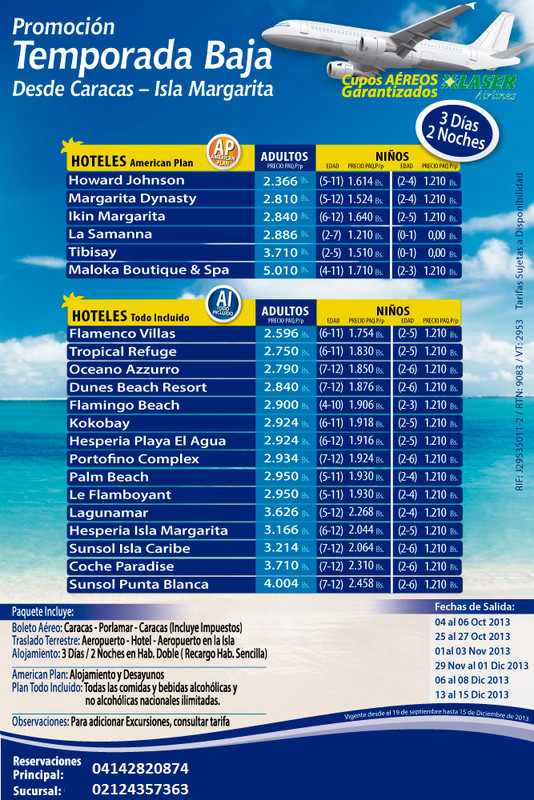 Promociones Margarita Cupos Aereos Garantizados