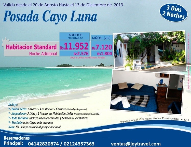 Promo los Roques Posada Cayo Luna