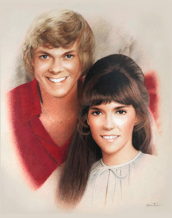 16 x 20 POSTER PRINT - CARPENTERS &quot;A SONG FOR YOU&quot; PENCIL ART