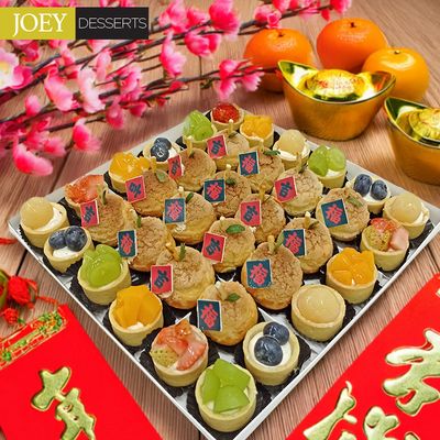 CNY Mini Puff and Fruit Tart Party Box CNY Mini Puff and Fruit Tart Party Box