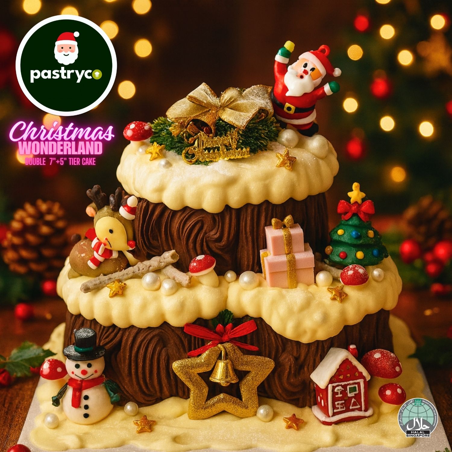 Christmas Wonderland Tier Cake