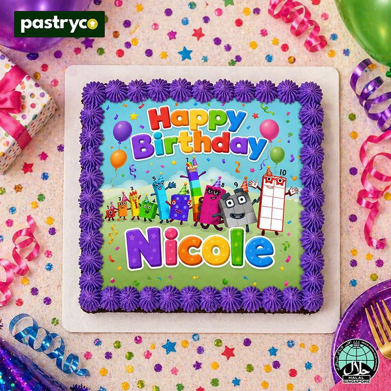 Numberblocks Image Brownie Cake | Bon Bon Prints | Halal Certified
