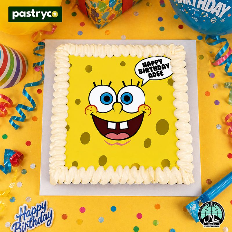 SpongeBob Image Brownie Cake | Bon Bon Prints | Halal Certified