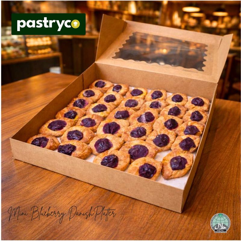 Mini Danish Blueberry Puff | Box of 28pcs