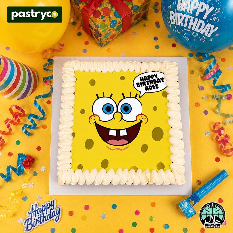 PBP09 SpongeBob Image Brownie Cake | Bon Bon Prints | Halal Certified