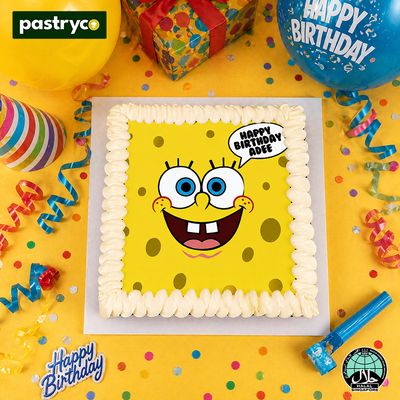 PBP09 SpongeBob Image Brownie Cake | Bon Bon Prints | Halal Certified