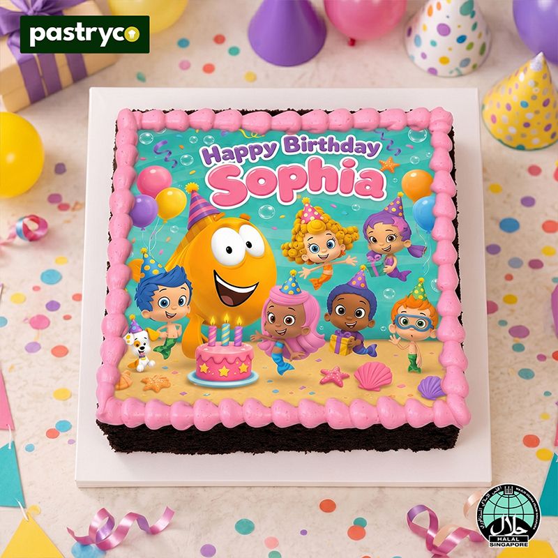 Bubble Guppies Image Brownie Cake | Bon Bon Prints | Halal Certified