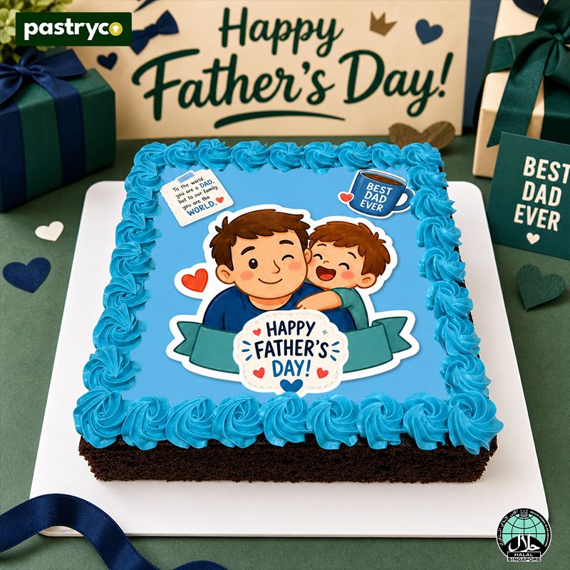 PFD03 Photo Print Father's Day Brownie Cake