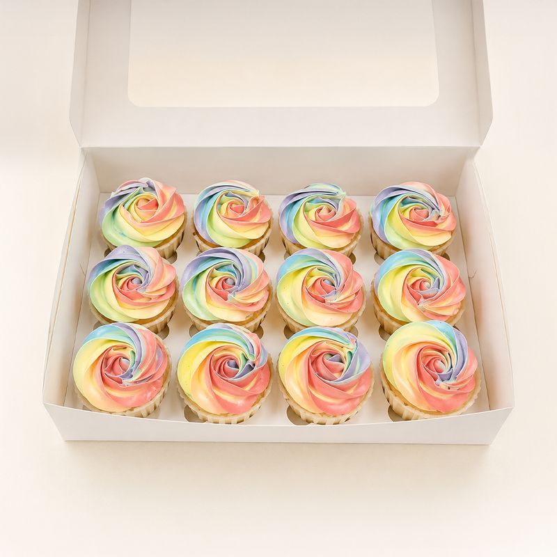 Rainbow Swirl Cupcakes