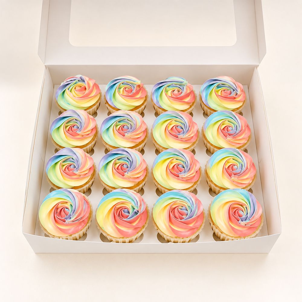 Rainbow Swirl Cupcakes