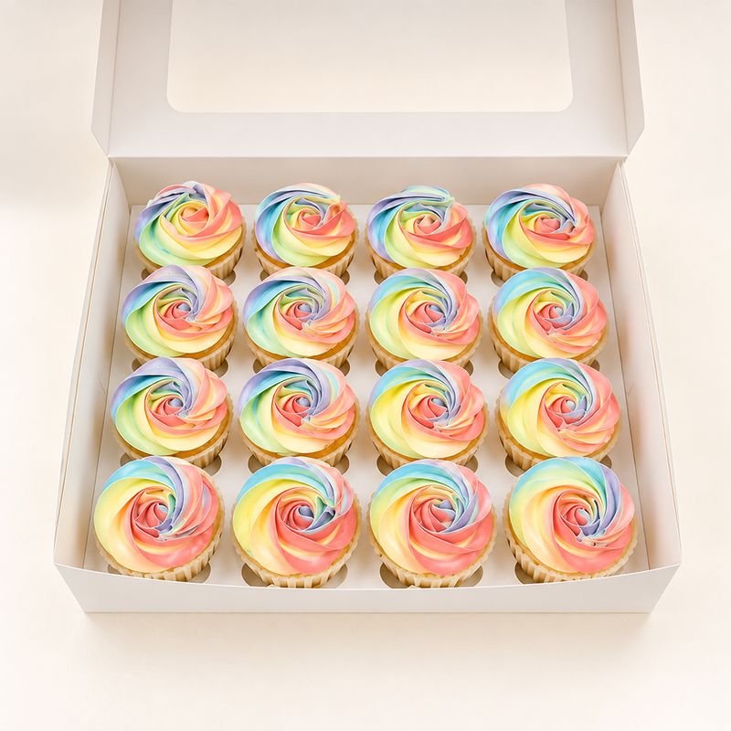 Rainbow Swirl Cupcakes