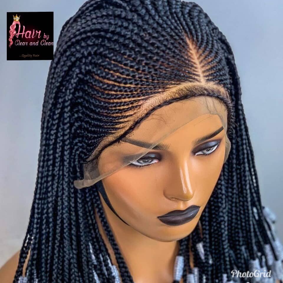 CLEAR AND CLEAN  CORNROW BRAIDED LACE FRONT WIG