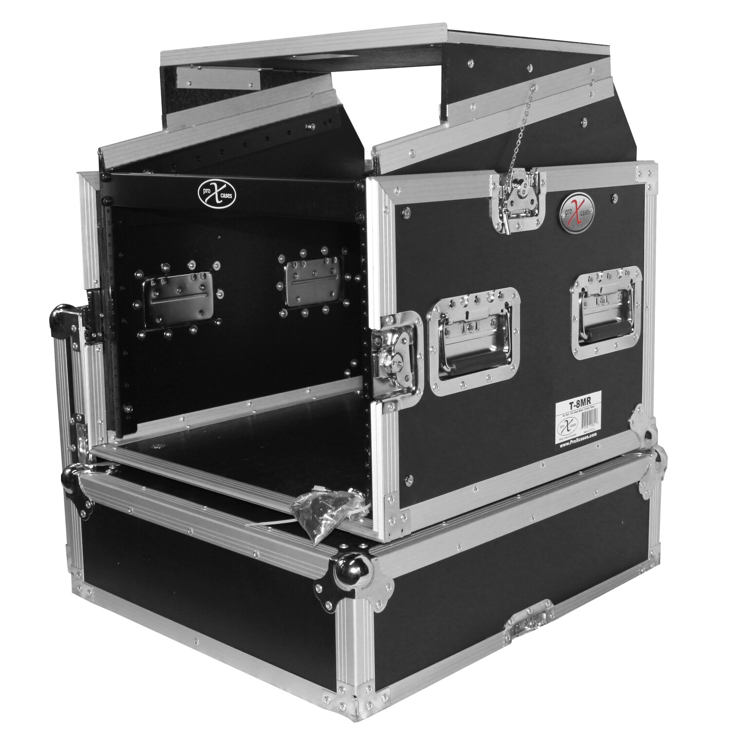 8U Rack x 10U Top Mixer DJ Combo Flight Case