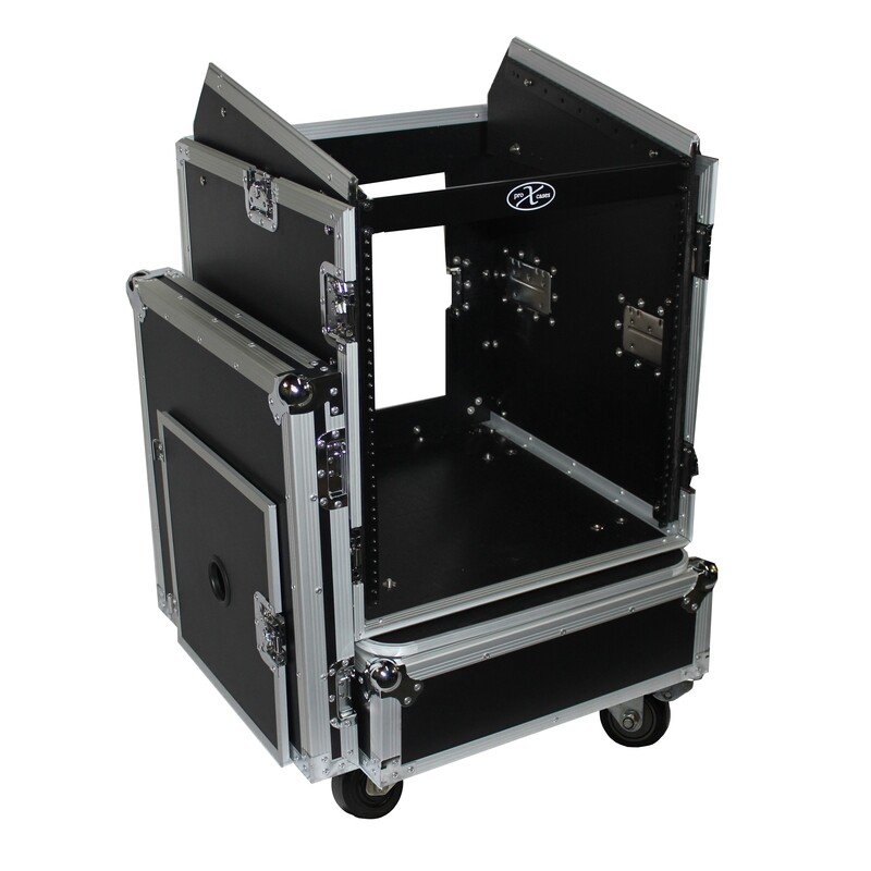 12U Rack x 10U Top Mixer DJ Combo Flight Case