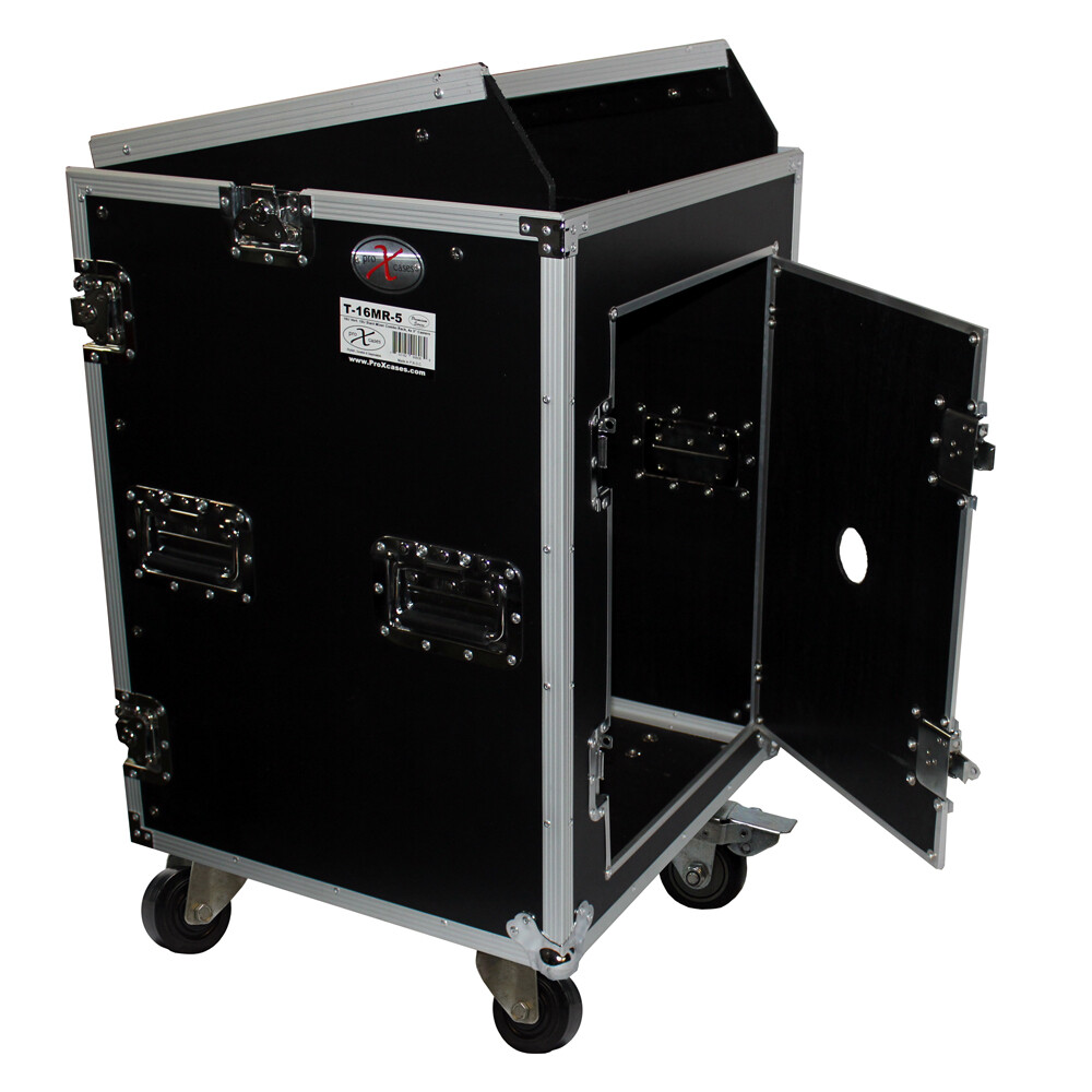 16U Rack x 10U Top Mixer DJ Combo Flight Case