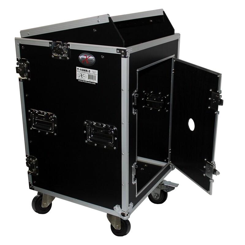 16U Rack x 10U Top Mixer DJ Combo Flight Case