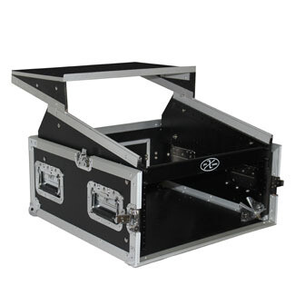 4U Rack x 10U Top Mixer DJ Combo Flight Case w Laptop Shelf