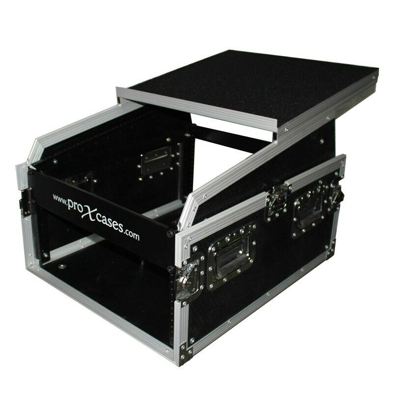 6U Rack x 13U Top Mixer DJ Combo Flight Case W/Laptop Shelf