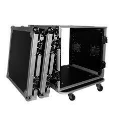 10U Space Amp Rack Mount ATA Flight Case 24" Depth w Casters