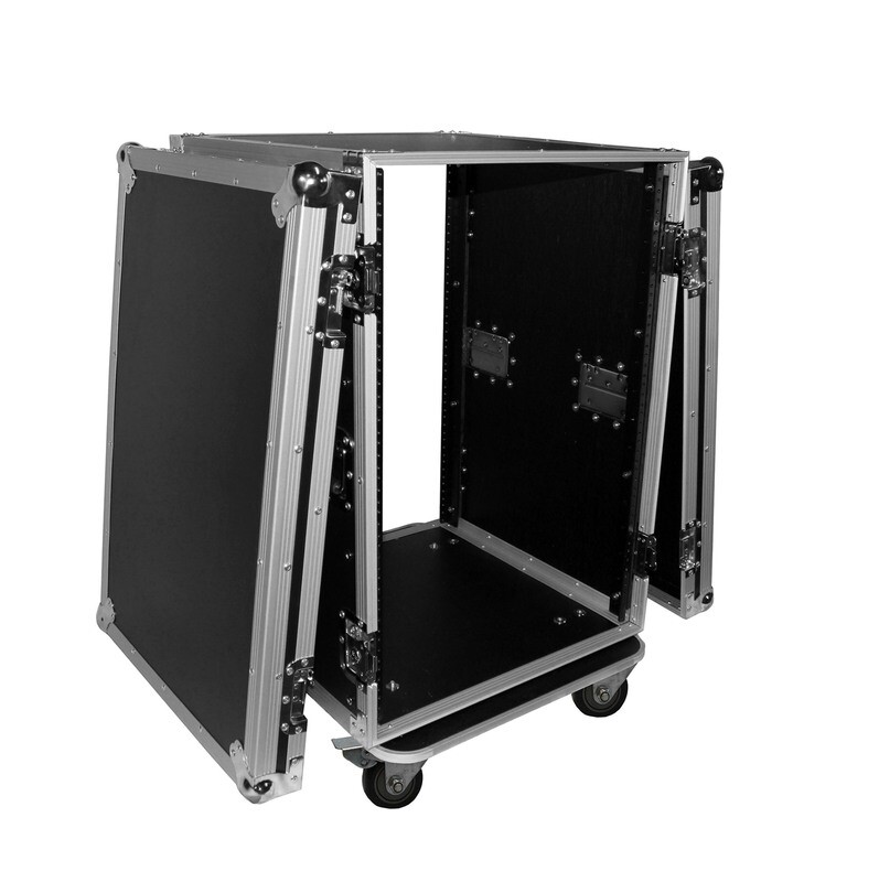 16U Space Amp Rack Mount ATA Flight Case 24" Depth w casters