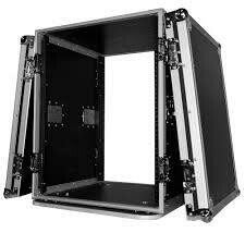 14U Space Amp Rack Mount ATA Flight Case, 24" Depth w Casters